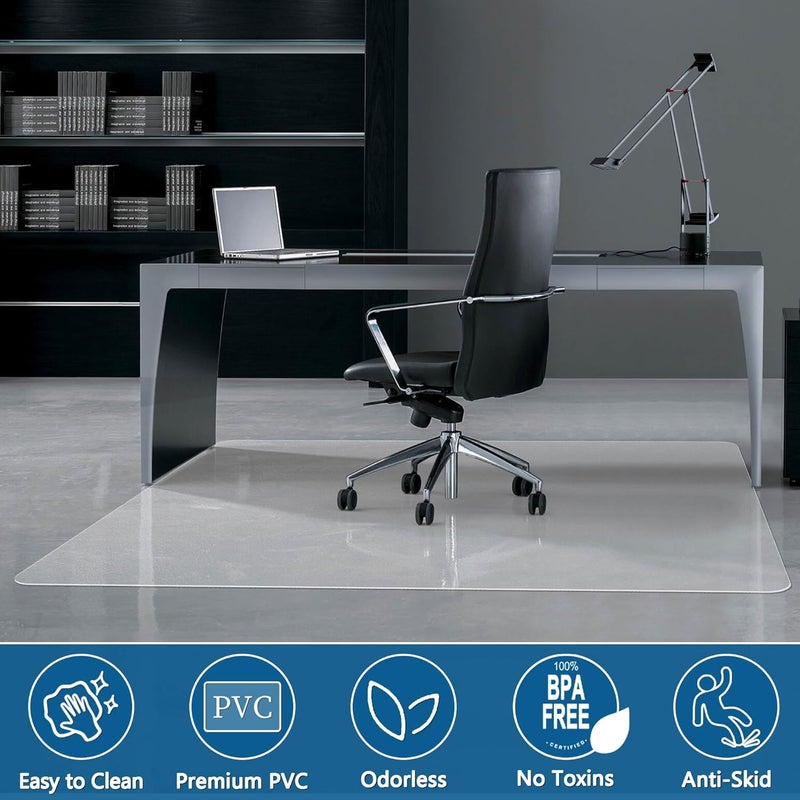 Futurwit Desk Chair Mat for Hard Floors, 55" x 35" Office Clear Protector Mat for Hardwood, Easy Glide Plastic Floor Mat for Office Home (Rectangle) - Image 2